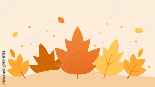 Colorful autumn leaves scattered in a natural arrangement