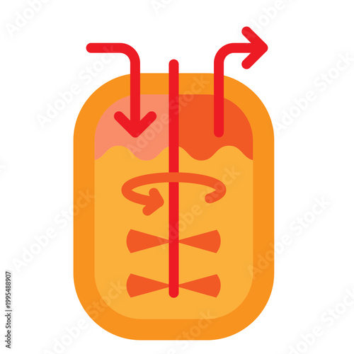 Batch Reactor Vector Flat Icon Design