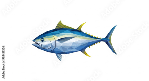 Blue Fin Tuna Fish Side View.