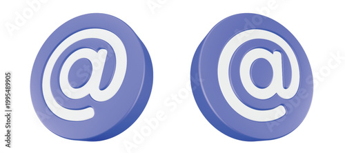 3D rendering of an at symbol (@)