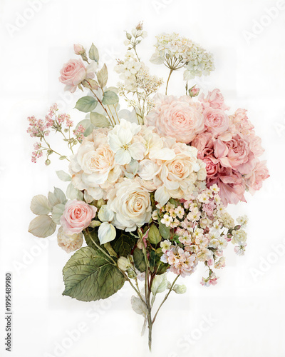 Watercolor flowers set,Floral background for fashion prints. Design for textile, wallpapers, wrapping, paper. Spring flowery textur