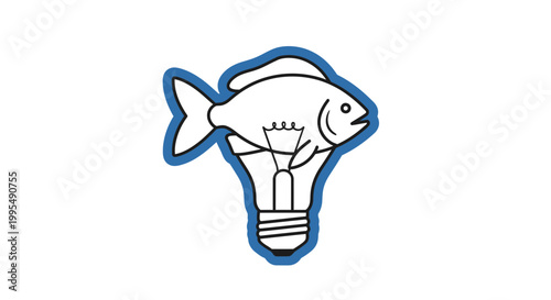 Fish Swimming Inside Light Bulb