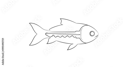 Fish with Key Inside - Symbol of Solution, Discovery, and Opportunity
