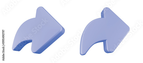 3d icon symbols for sharing, replying, forwarding, or reposting notifications. 
