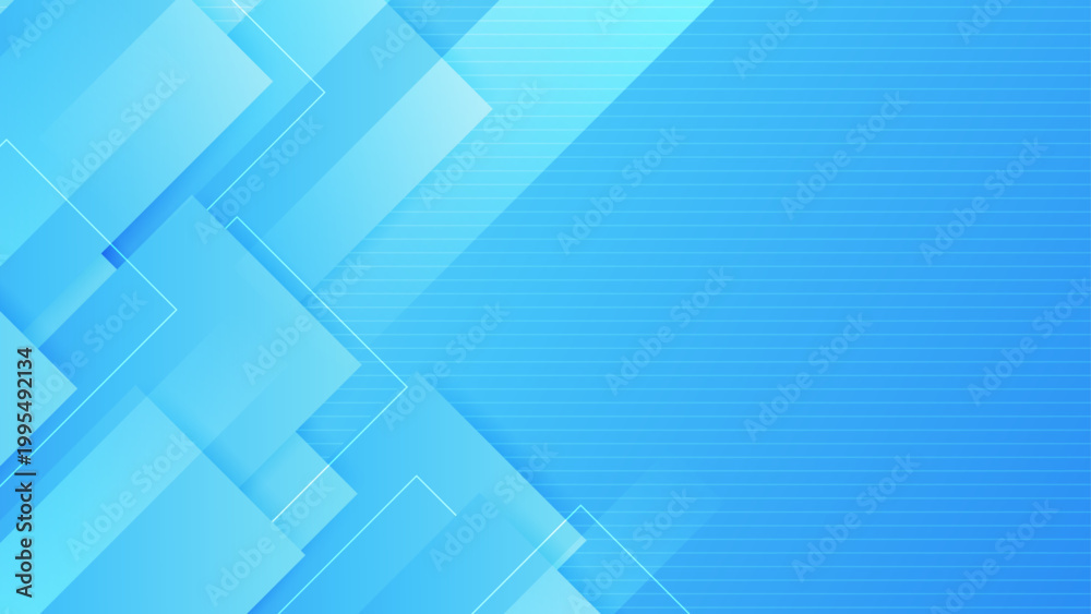 Obraz premium Elegant blue gradient background featuring modern geometric glass layers and subtle light effects