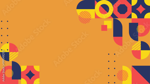 Φωτογραφία Vibrant abstract background featuring neo memphis style geometric shapes and col