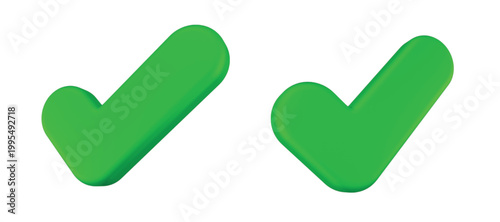 3D check mark icons, often used to symbolize success, approval, or correctness.