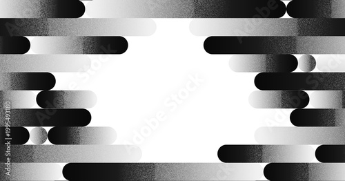 ザラザラした質感のモノトーン幾何学カプセル形状のフレーム・コピースペース背景