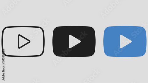 Video icon. Play and media indicator. Digital, movie and multimedia concept. Interface, screen and technology design representing video, clip and film content.