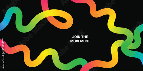 Abstract Gradient Lines with Background Pattern. Vector Organic Wavy Shapes. Color Squiggle Design Elements. Swirl Modern Graphic