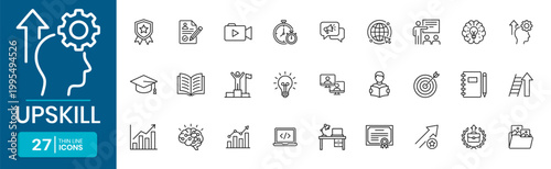 Upskill Thin Line Icon Set