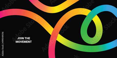 Abstract Gradient Lines with Background Pattern. Vector Organic Wavy Shapes. Color Squiggle Design Elements. Swirl Modern Graphic