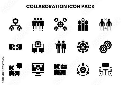 Collaboration Glyph Bundle Icons Pack