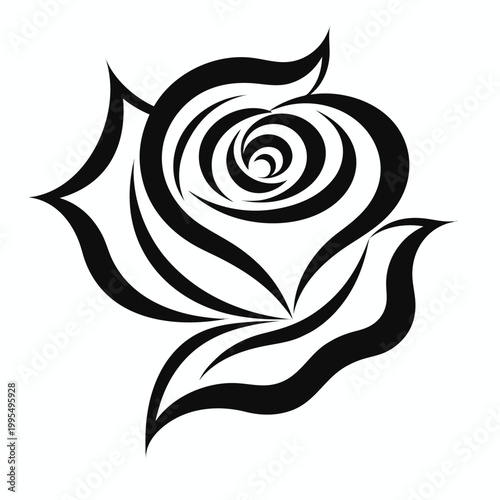 minimal-rose-outline-svg--black-and-white