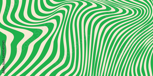 Geometric Patterns with Wavy Ripple Lines. Wave Background with Optical Illusion. Abstract Vector Distorted Art. Curve and Warped Lines Texture