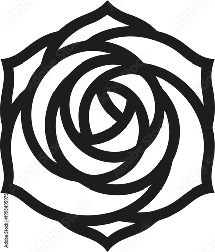 minimal-rose-outline-svg--black-and-white
