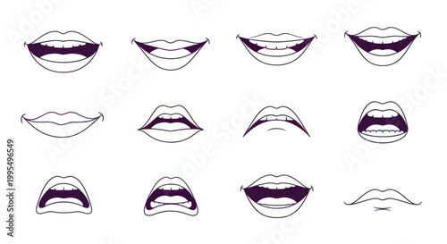 Collection of various lip shapes.