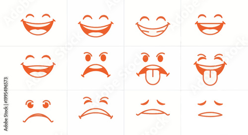 Collection of various emoticon faces.