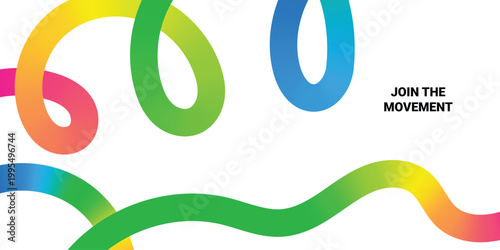 Abstract Backgrounds with Color Gradient Lines. Bg with Squiggle Rainbow Gradient Ribbon Shapes. Wavy Curve Pattern