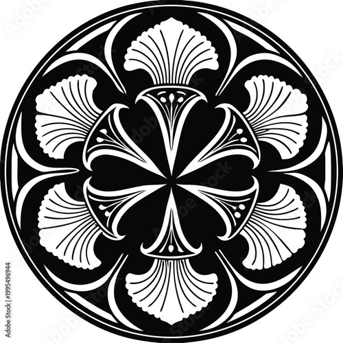 minimal-rose-outline-svg--black-and-white