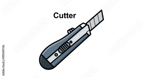 A close-up view of a sharp retractable utility knife ready for cutting