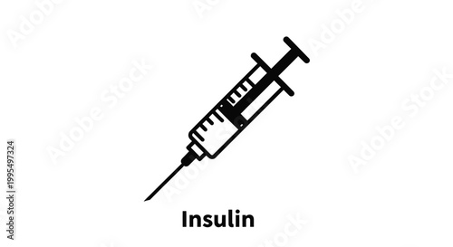 Medical syringe used for insulin delivery in a clinical health setting