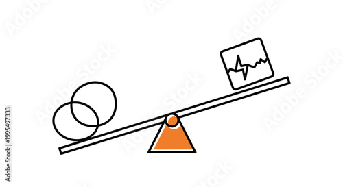Balance scale showing an uneven weight distribution on a seesaw