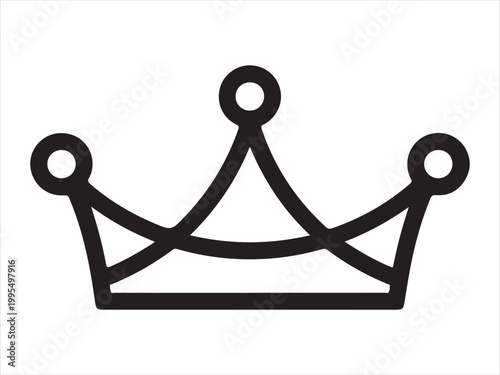 Crown outline vector illustration, royal king queen tiara icon design