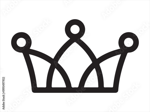 Crown outline vector illustration, royal king queen tiara icon design