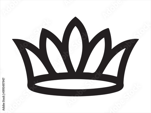 Crown outline vector illustration, royal king queen tiara icon design