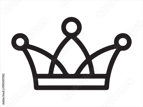 Crown outline vector illustration, royal king queen tiara icon design