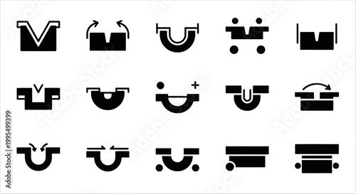 20 black icons, crown, royal, symbol, logo, crest, emblem, coat of arms elements, vector graphics