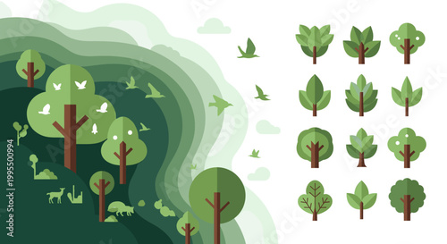 Serene illustration depicting a path through a stylized landscape, evoking a sense of tranquility and progress. Ideal for promoting growth, nature, an