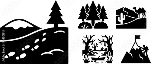 Forest And Desert Camouflage Environments Icons