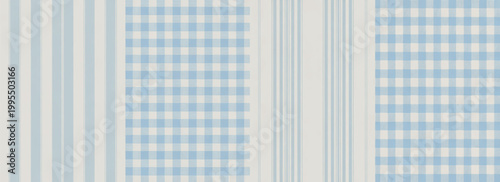 Seamless Pattern Set Featuring Four Blue Checkered and Striped Textile Designs for Fabric Wallpaper Wrapping Paper and Surface Prints