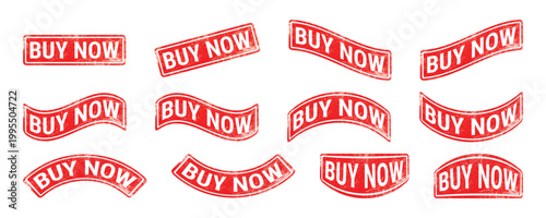 buy now rubber stamp text design with grunge texture red promotional label