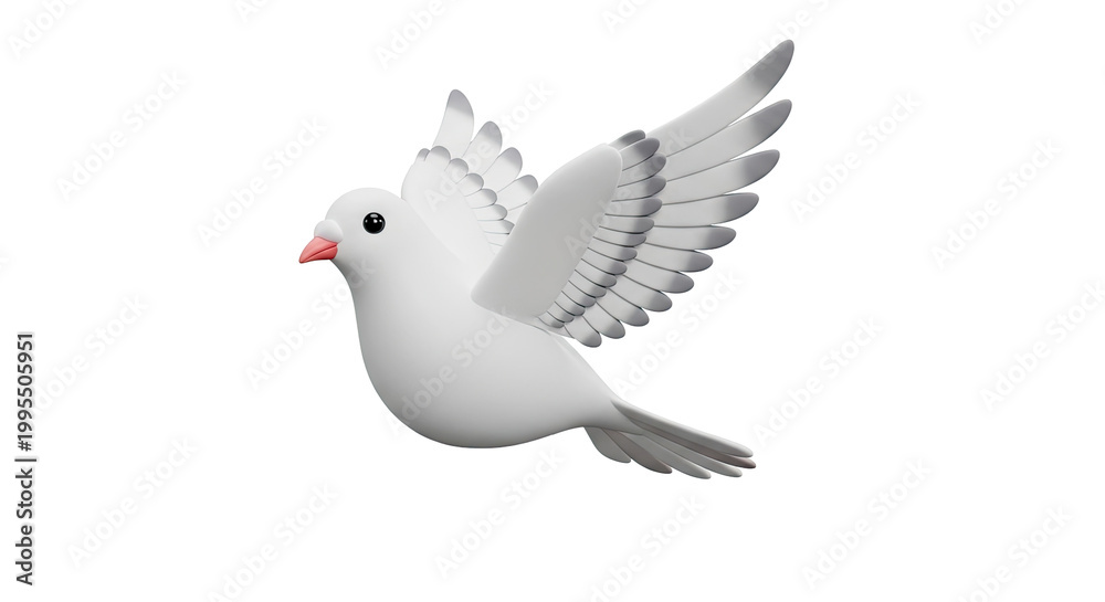 Obraz premium Stylized White Dove in Flight