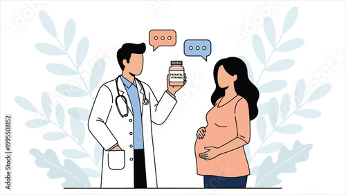 A Doctor Recommending Essential Vitamins and Supplements to an Expectant Mother for a Healthy Pregnancy
