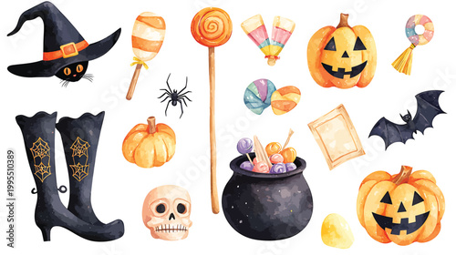 Halloween Collection of Spooky and Sweet Elements.