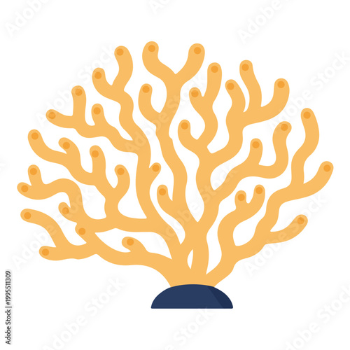 Yellow Coral Reef Illustration