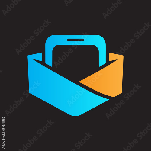 Flat vector illustration of a business folder icon designed as a professional briefcase or document portfolio symbol for web file management and travel baggage signs