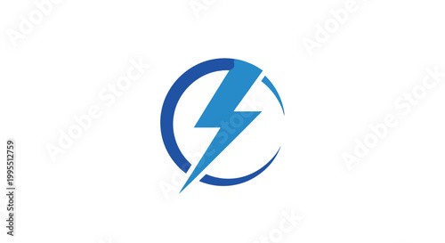 Free Download Blue lightning bolt inside a circle, symbolizing energy, power, and speed. - GFXLoad