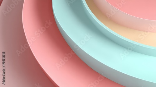 Soft Pastel Tones in Circular Layers Creating an Elegant and Modern Background for Design Projects, Presentations, and Creative Artwork Displays