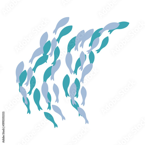 School of Fish Abstract Illustration