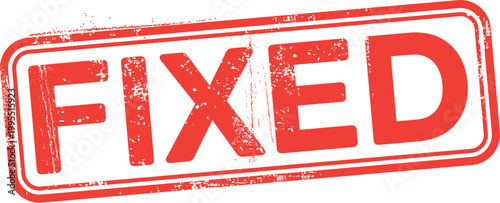 Fixed Vector Red Grunge Rubber Stamp