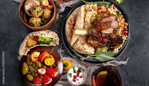 Various of Middle eastern or Arab dishes.