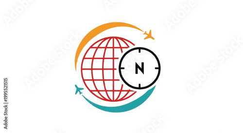 Global Travel and Navigation - A Modern Compass and Globe Concept.