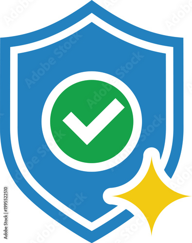Security Shield with Check Mark Verified Protection Safe and Trusted Service Symbol