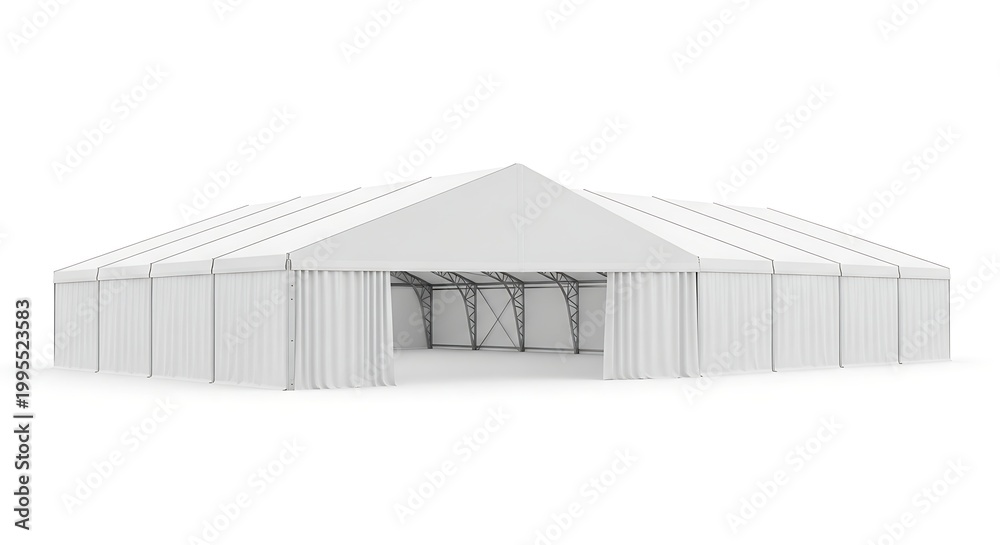 Obraz premium Large White Marquee Tent Structure for Events and Exhibitions.