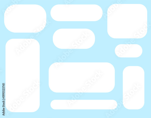 set of chat icons. blank, on a blue background,